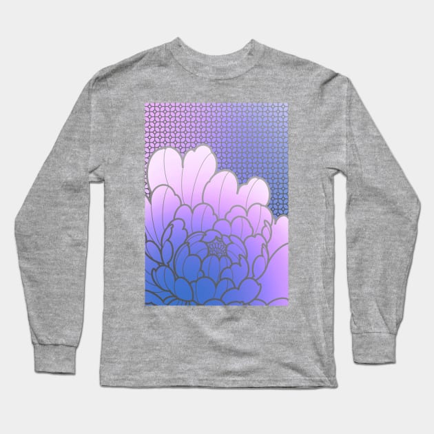 purple peony and wallpaper pattern Long Sleeve T-Shirt by weilertsen